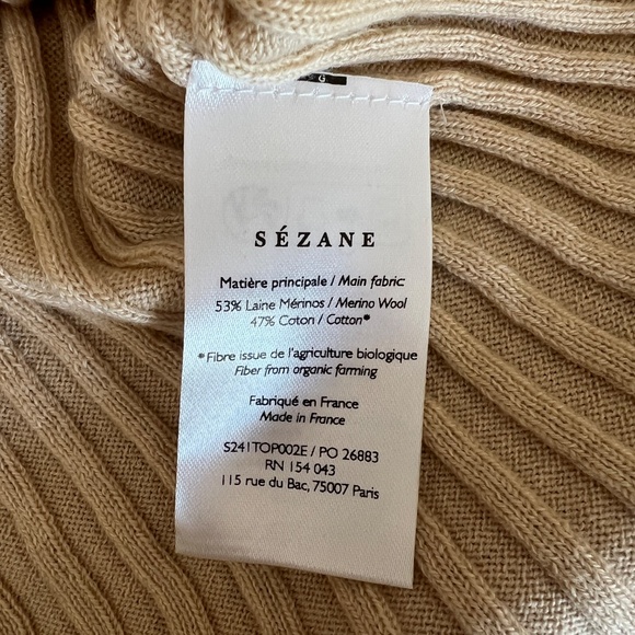 Sezane Remy Top Merino Wool Cotton NWT - Picture 5 of 6